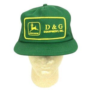Vintage John Deere D&G Equipment Green Mesh Trucker Hat Snapback K Products USA